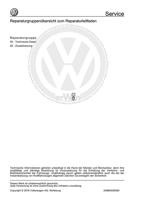 Touran (2016+) Reparaturanleitung Standheizung, Zusatzheizung