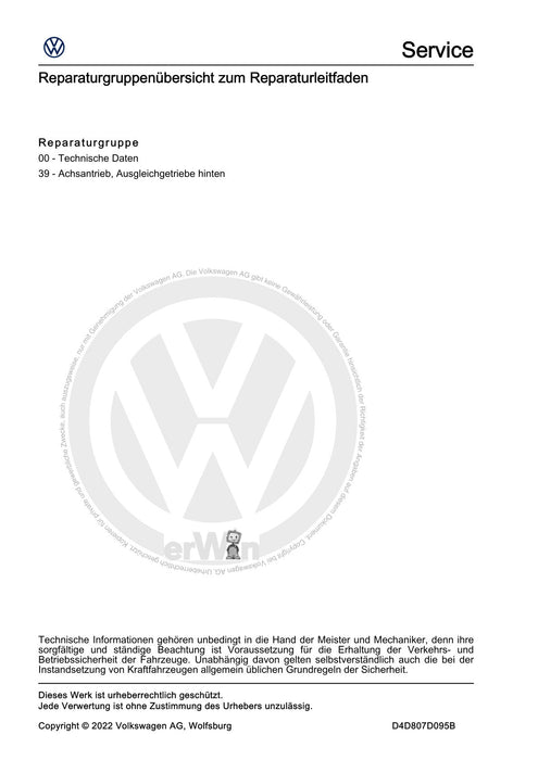 Golf VIII (2020+)+Golf-Variant-Sportsvan Reparaturanleitung Kardanwelle und Achsantrieb hinten, Torque-Splitter