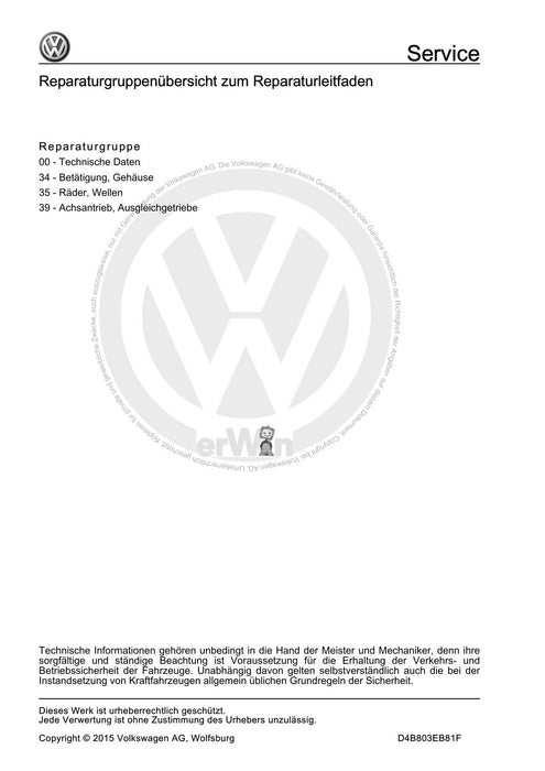 XL1 (2012+) Reparaturanleitung 7 Gang-Doppelkupplungsgetriebe 0CG
