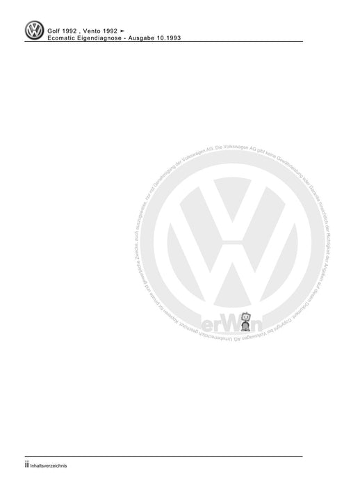 Golf III (1992 - 1999) Golf-Golf Variant-Vento Reparaturanleitung Ecomatic Eigendiagnose