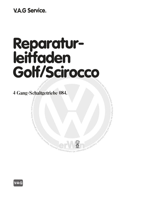 Jetta (1980 - 1988) Jetta Reparaturanleitung 4-Gang-Schaltgetriebe 084