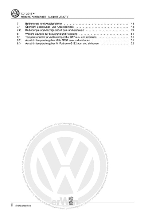 XL1 (2012+) Reparaturanleitung Heizung, Klimaanlage