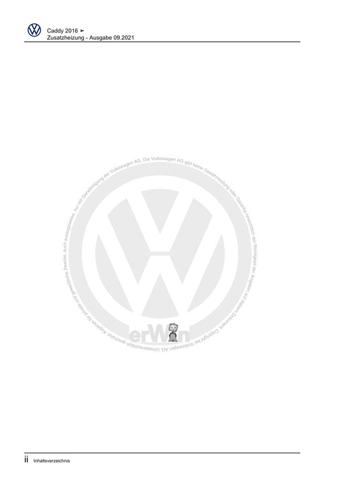 Caddy (2016 - 2020 ) Reparaturanleitung Zusatzheizung