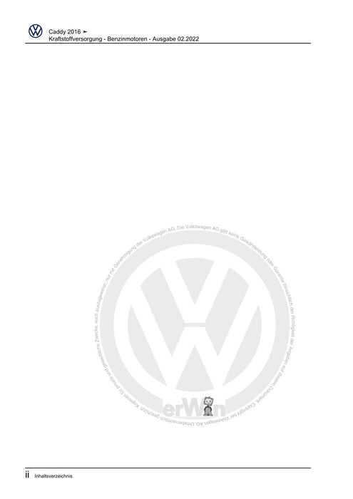 Caddy (2016 - 2020 ) Reparaturanleitung Kraftstoffversorgung - Benzinmotoren