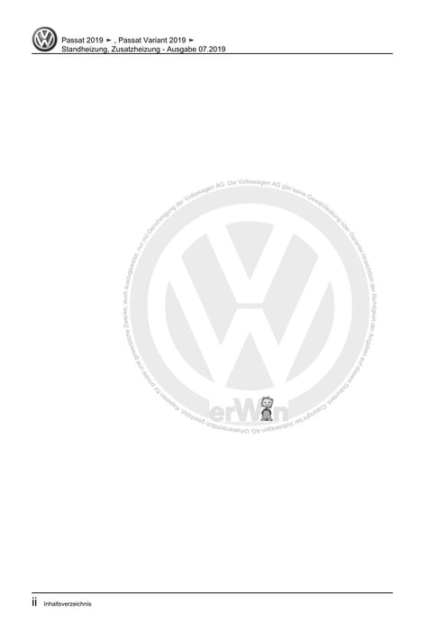 Passat (2019+) Reparaturanleitung Standheizung, Zusatzheizung