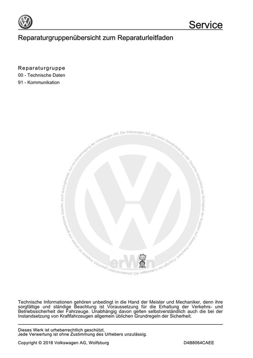 Beetle (2012+) NBL-NBC Reparaturanleitung Kommunikation