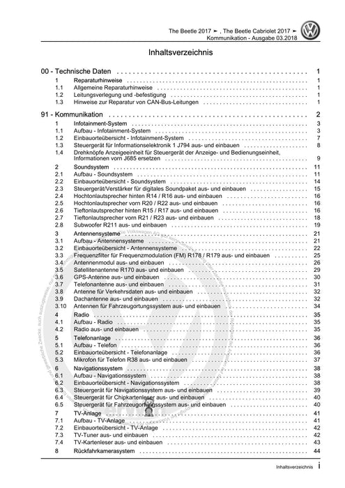 Beetle (2012+) NBL-NBC Reparaturanleitung Kommunikation