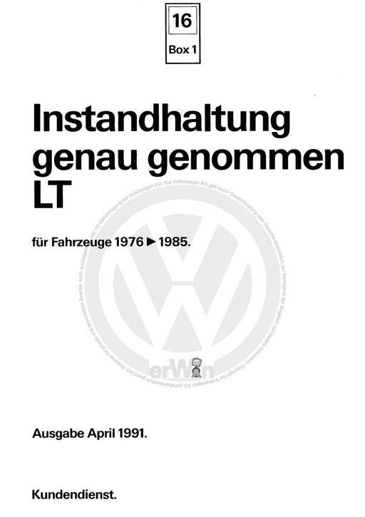 LT (1975 - 1996) Maintenance handbook (IGG) Heft 16+LT bis 1986