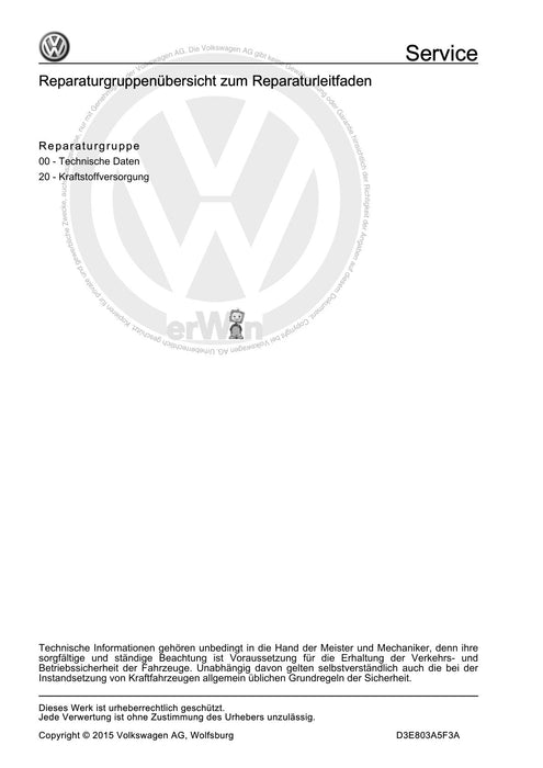 EOS (2006+) Reparaturanleitung Kraftstoffversorgung - Benzinmotoren
