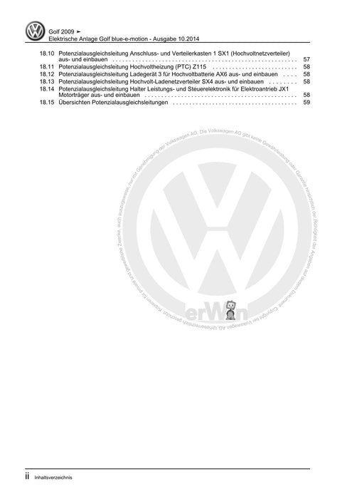 Golf VI (2009 - 2013) Golf-Plus-Cabriolet-Variant Reparaturanleitung Elektrische Anlage Golf blue-e-motion