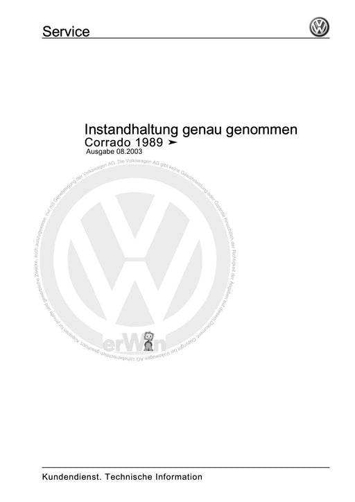 Corrado (1988 - 1995) Maintenance handbook (IGG) Instandhaltung genau genommen