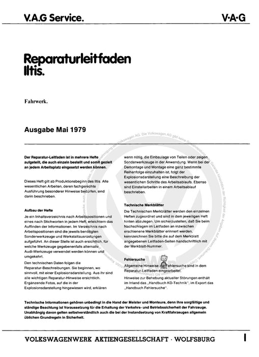 Iltis (1979 - 1988) Reparaturanleitung Fahrwerk