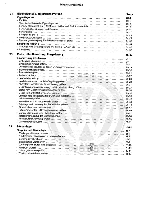 Corrado (1988 - 1995) Reparaturanleitung KE-Motronic Einspritz- und Zündanlage gA