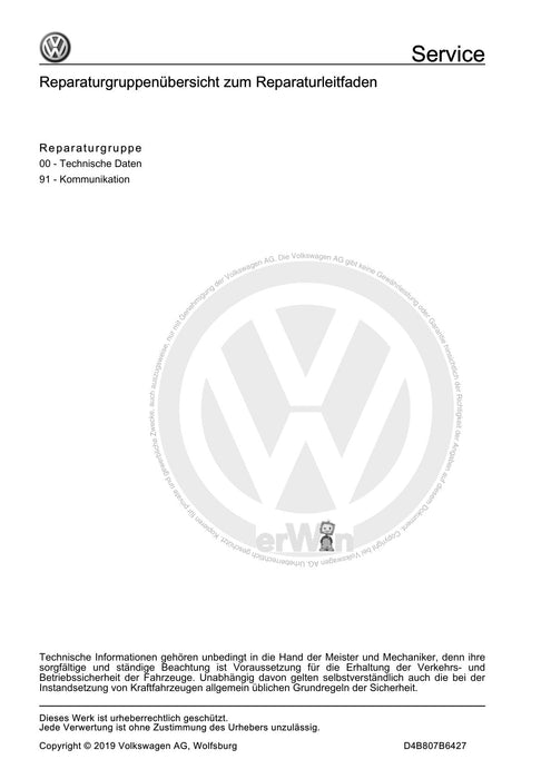 Golf VII (2013+2020)+Golf-Variant-Sportsvan Reparaturanleitung Kommunikation