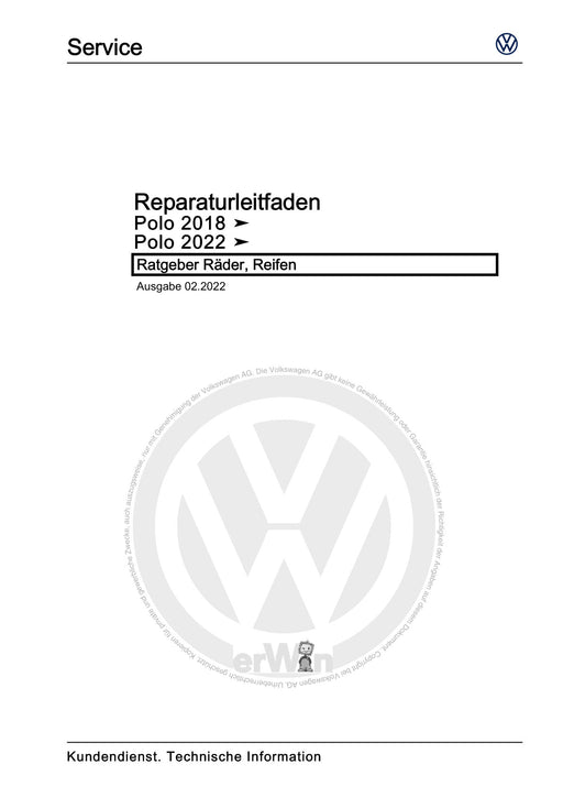 Polo 2018 - 2021 Reparaturanleitung Ratgeber Räder, Reifen