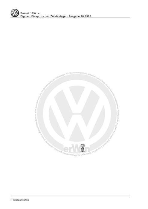 Passat (1994 - 1997) Passat-Passat Variant Reparaturanleitung Digifant Einspritz- und Zündanlage