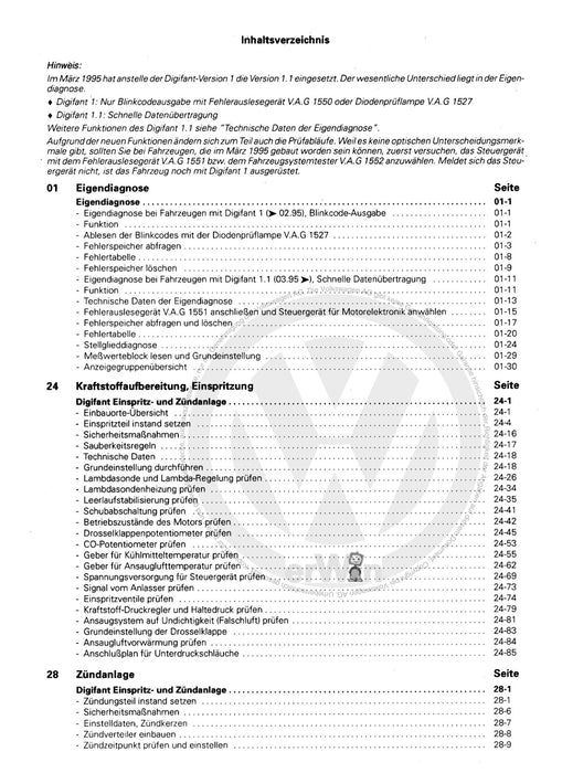 LT (1975 - 1996) Reparaturanleitung Digifant Einspritz- und Zündanlage 1E