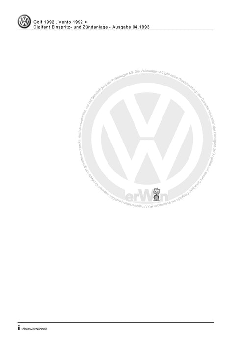 Golf Cabriolet (1994 - 2002) Reparaturanleitung Digifant Einspritz- und Zündanlage