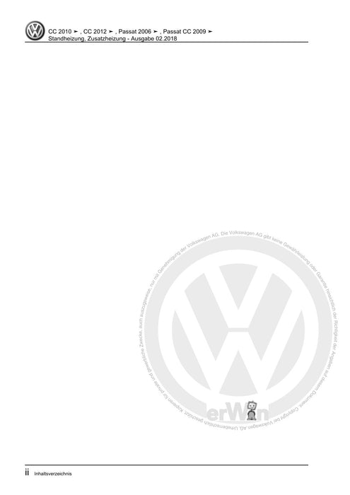 Passat CC (2009) Reparaturanleitung Standheizung, Zusatzheizung