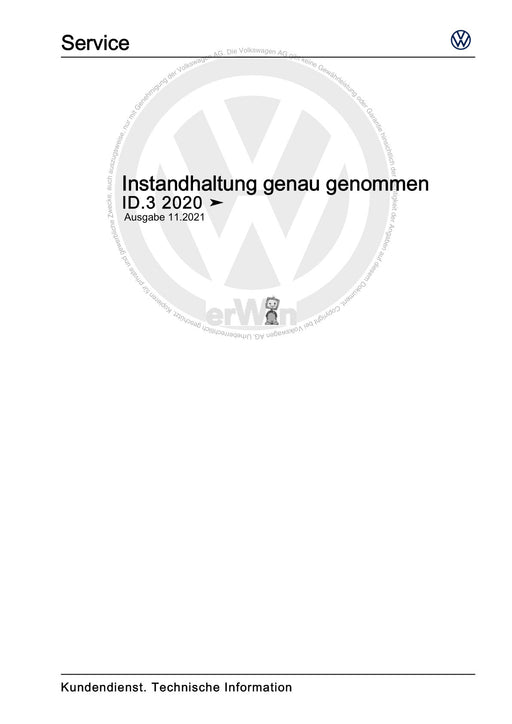 ID.3 (2020+) Maintenance handbook (IGG) Instandhaltung genau genommen