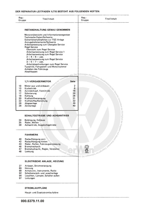 Iltis (1979 - 1988) Reparaturanleitung 1,7-l-Vergasermotor