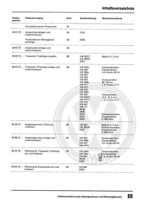 LT (1975 - 1996) Reparaturanleitung 4-Gang-Schaltgetriebe 015 und Achsantrieb