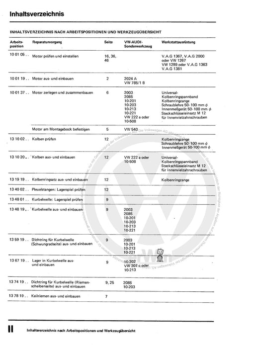 Passat (1982 - 1988) Passat-Santana Reparaturanleitung 1,3-l-Vergasermotor FY,FZ