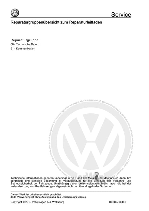 Arteon (2018 - 2020) Reparaturanleitung Kommunikation