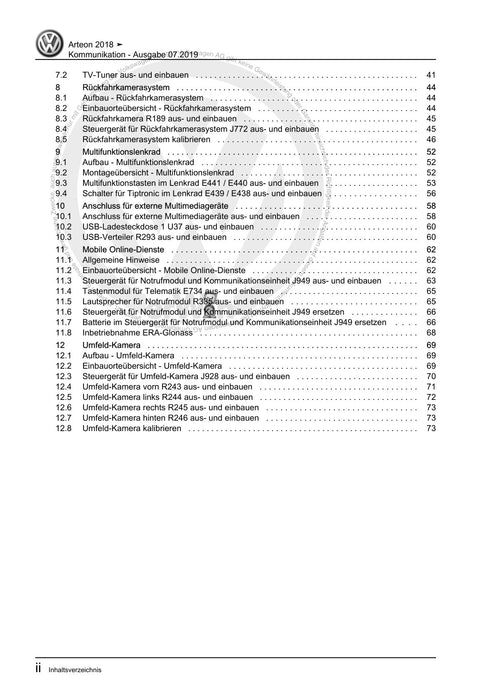 Arteon (2018 - 2020) Reparaturanleitung Kommunikation