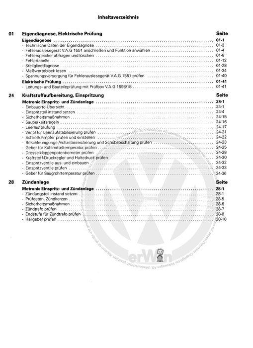 Corrado (1988 - 1995) Reparaturanleitung Motronic Einspritz- und Zündanlage ABV