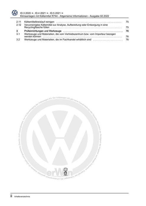 ID.5 (2021+) Reparaturanleitung Klimaanlagen mit Kältemittel R744 - Allgemeine Informationen