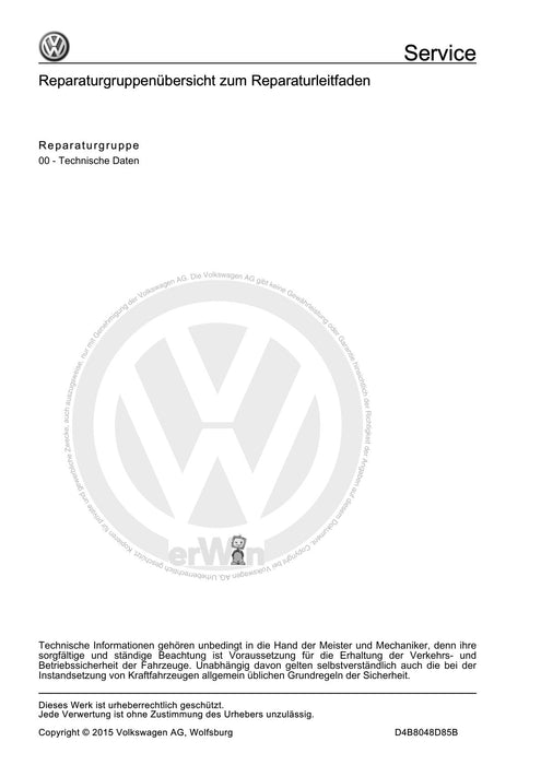 Passat (2011+) Passat-Passat Variant Reparaturanleitung Fahrzeugspezifische Informationen Lack