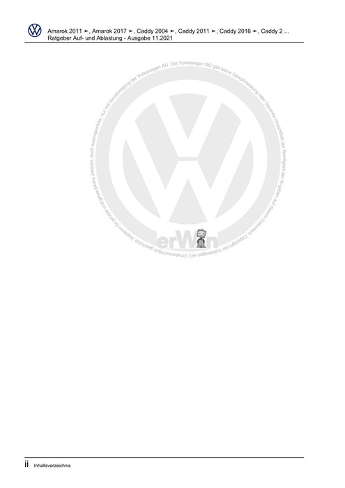 Caddy (2011 - 2015) Caddy-Caddy Maxi Reparaturanleitung Ratgeber Auf- und Ablastung