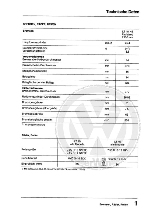 LT (1975 - 1996) Reparaturanleitung Fahrwerk Allradantrieb