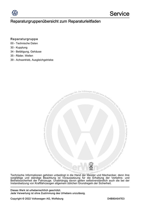 Caddy (2021+) Reparaturanleitung 6 Gang-Schaltgetriebe 0C9