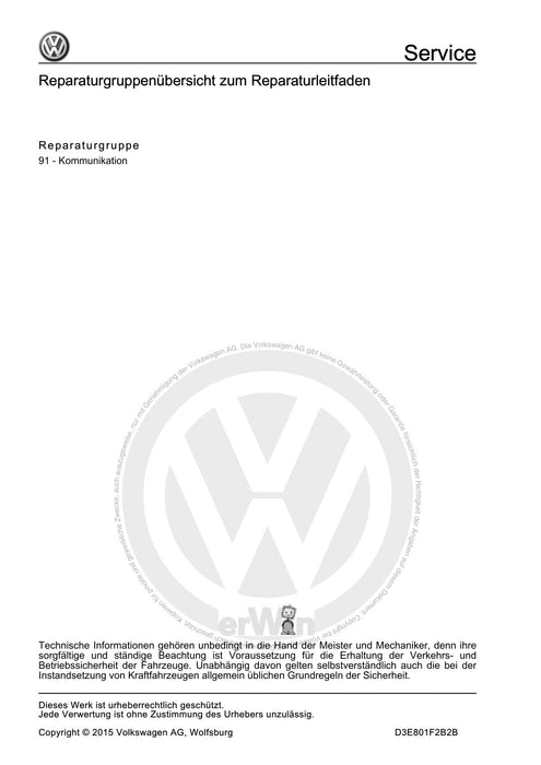 Beetle (1998 - 2010) New Beetle-Cabrio Reparaturanleitung Kommunikation