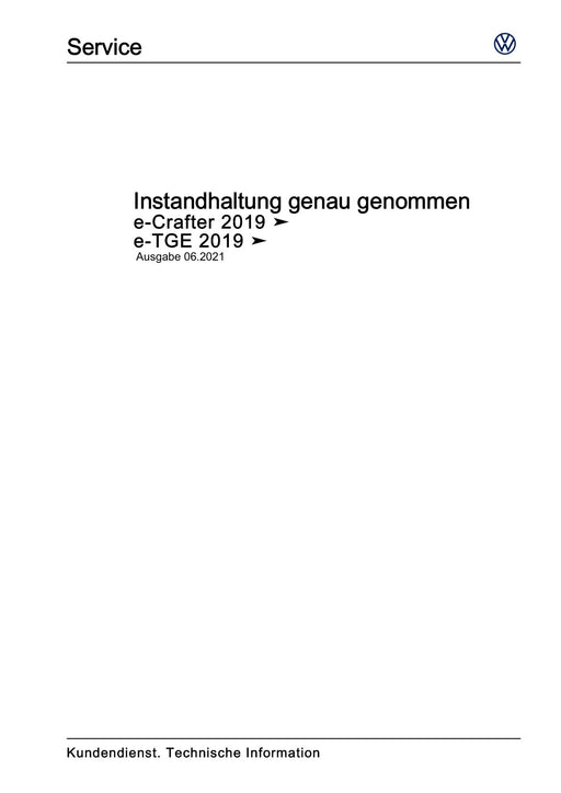 Crafter (2017+) Maintenance handbook (IGG) Instandhaltung genau genommen
