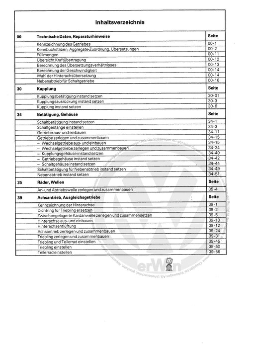 LT (1975 - 1996) Reparaturanleitung 5-Gang-Schaltgetriebe 008-I und Achsantrieb