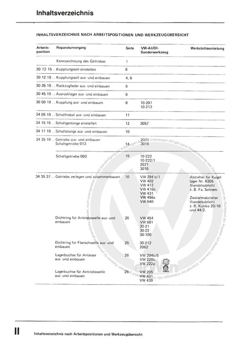 Passat (1982 - 1988) Passat-Santana Reparaturanleitung 5-Gang-Schaltgetriebe 013-093