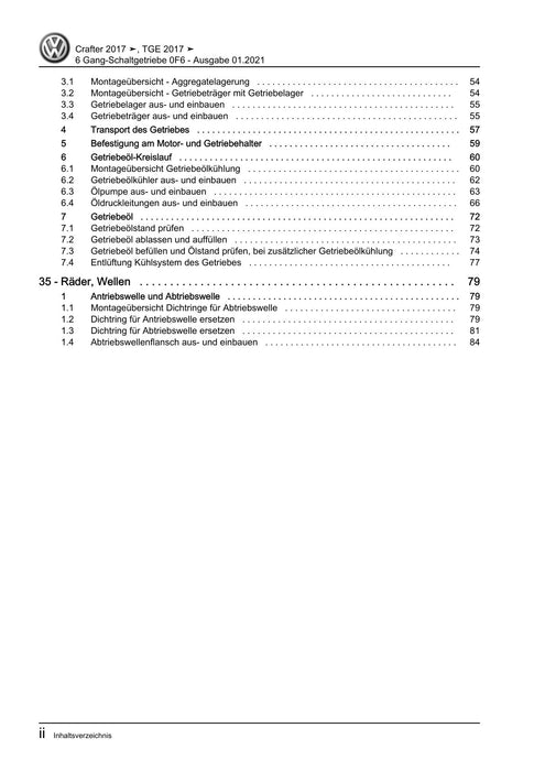 Crafter (2017+) Reparaturanleitung 6 Gang-Schaltgetriebe 0F6