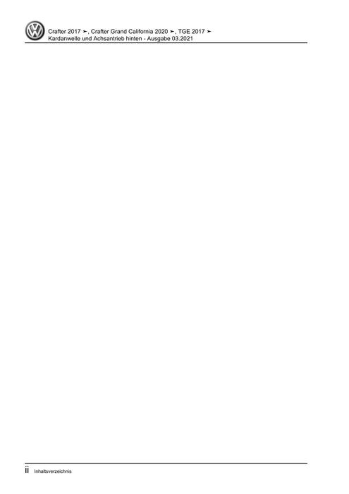 Crafter (2017+) Reparaturanleitung Kardanwelle und Achsantrieb hinten