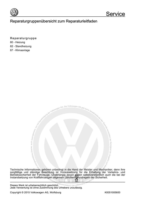 Golf IV (1998 - 2006) Golf-Golf Variant-Bora-Bora Variant Reparaturanleitung Heizung, Klimaanlage