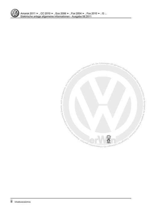 Gol+(1981+) Reparaturanleitung Elektrische anlage allgemeine informationen