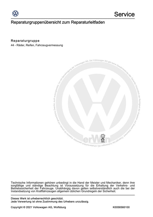 Crafter (2017+) Reparaturanleitung Ratgeber Räder, Reifen - Allgemeine Informationen