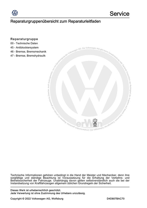 ID.5 (2021+) Reparaturanleitung Bremsanlage