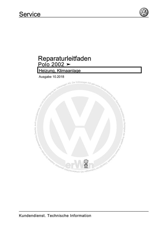 Polo (2005 - 2010) Polo Reparaturanleitung Heizung, Klimaanlage