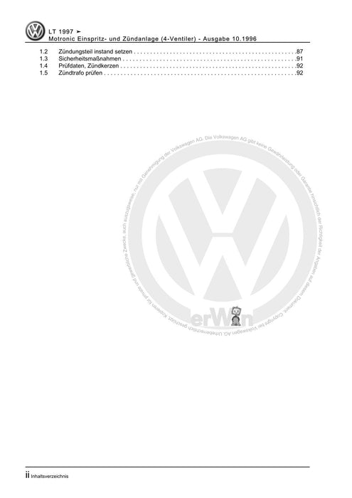 LT (1996 - 2006) Reparaturanleitung Motronic Einspritz- und Zündanlage (4-Ventiler)