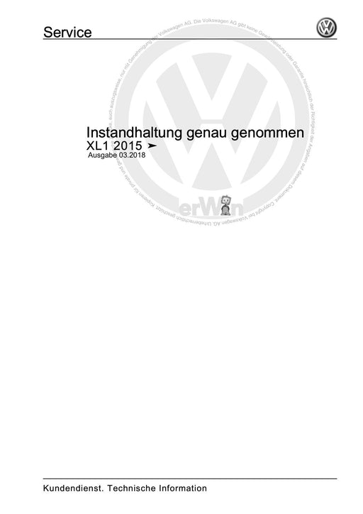 XL1 (2012+) Maintenance handbook (IGG) Instandhaltung genau genommen