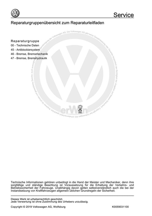 Crafter (2006 - 2016) Reparaturanleitung Bremsanlagen