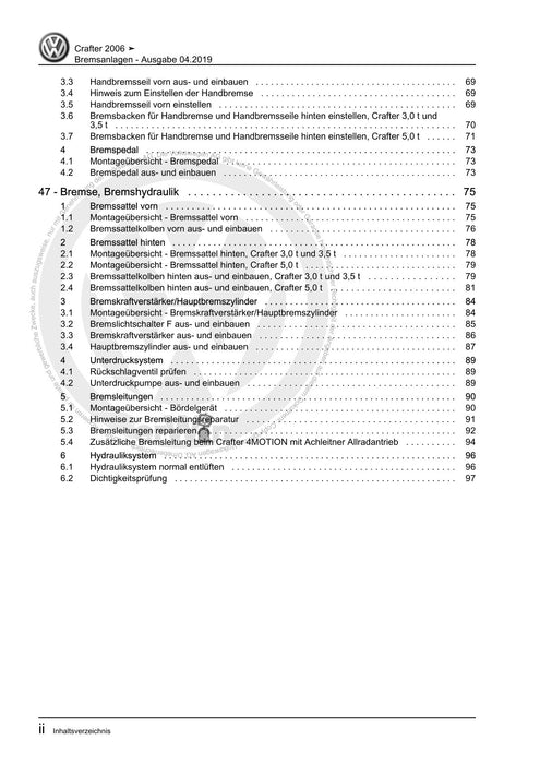 Crafter (2006 - 2016) Reparaturanleitung Bremsanlagen